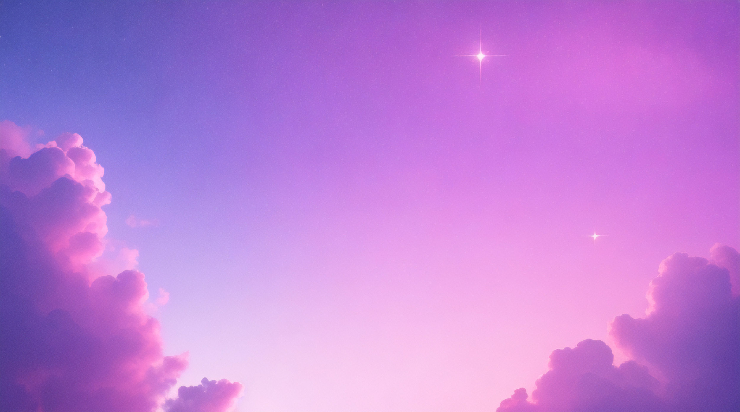 North Star in Pink and Purple Sky with Puffy Clouds